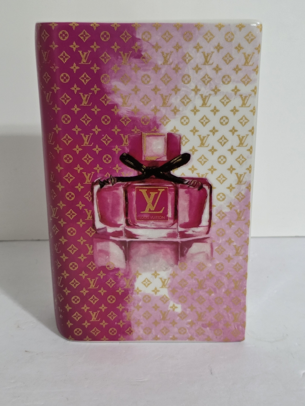 Louis Vuitton Pink and Gold Monogram Perfume Illustration Pouch